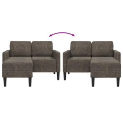 Sofa 2-osobowa z szezlongiem w kształcie litery L Ciemnoszara