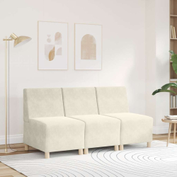 Sofa Fotel Kremowy 55 cm Aksamit