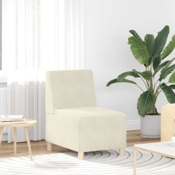 Sofa Fotel Kremowy 55 cm Aksamit