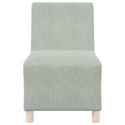 Sofa Fotel Jasnoszary 55 cm Aksamit