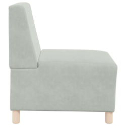 Sofa Fotel Jasnoszary 55 cm Aksamit
