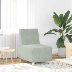 Sofa Fotel Jasnoszary 55 cm Aksamit