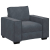 Sofa Fotel Ciemnoszary 59 cm Aksamit