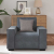 Sofa Fotel Ciemnoszary 59 cm Aksamit