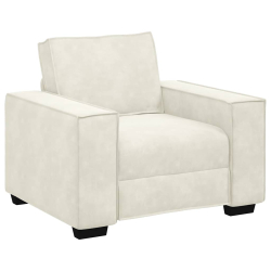 Sofa Fotel Kremowy 59 cm Aksamit