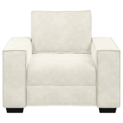 Sofa Fotel Kremowy 59 cm Aksamit