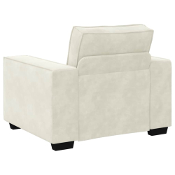 Sofa Fotel Kremowy 59 cm Aksamit