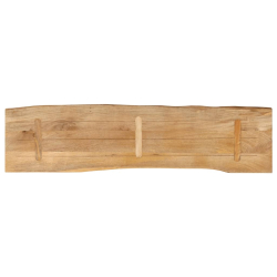 Blat stołu, 180x40x2,5 cm, naturalna krawędź, lite drewno mango