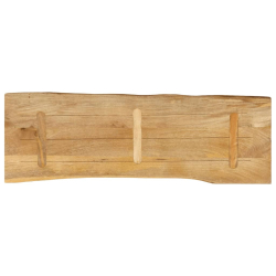 Blat stołu, 140x40x2,5 cm, naturalna krawędź, lite drewno mango