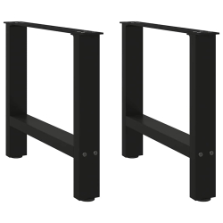 Nogi do stolika kawowego, czarne, 2 szt., 50x(42-43) cm, stal