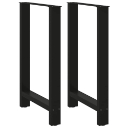 Nogi do stolika kawowego, czarne, 2 szt., 60x(90-91) cm, stal