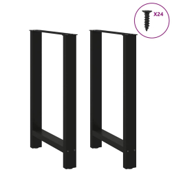Nogi do stolika kawowego, czarne, 2 szt., 60x(90-91) cm, stal