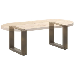 Nogi do stolika kawowego, 2 szt., naturalna stal, 30x(30-31) cm
