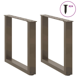 Nogi do stolika kawowego, 2 szt., naturalna stal, 50x(42-43) cm