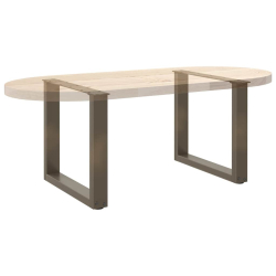 Nogi do stolika kawowego, 2 szt., naturalna stal, 50x(42-43) cm