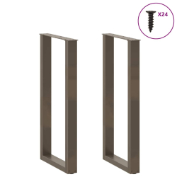 Nogi do stolika kawowego 2 szt. naturalna stal 50x(100-101) cm