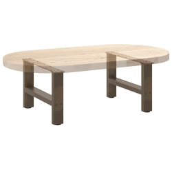 Nogi do stolika kawowego, naturalna stal, 2 szt., 50x(30-31) cm