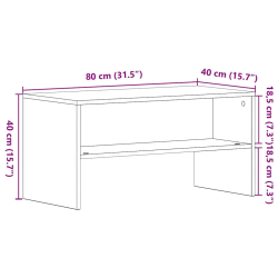 Szafka RTV Czarny Dąb 80x40x40 cm Drewno klejone