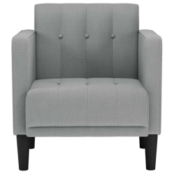 Sofa Fotel z Podłokietnikami Jasnoszary 53 cm Tkanina