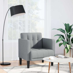 Sofa Fotel z Podłokietnikami Jasnoszary 53 cm Tkanina