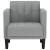 Sofa Fotel z Podłokietnikami Jasnoszary 53 cm Tkanina