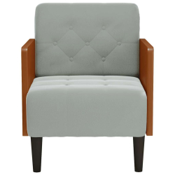 Sofa Fotel z Podłokietnikami Jasnoszary 55 cm Aksamit