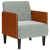 Sofa Fotel z Podłokietnikami Jasnoszary 55 cm Aksamit