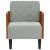Sofa Fotel z Podłokietnikami Jasnoszary 55 cm Aksamit