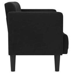 Sofa dwuosobowa Czarna 111 cm Aksamit