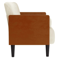 Sofa dwuosobowa z poduszkami w kolorze kremowym 110 cm