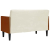 Sofa dwuosobowa z poduszkami w kolorze kremowym 110 cm