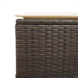 4-cz zestaw wypoczynkowy do ogrodu, poduszki, brązowy rattan PE