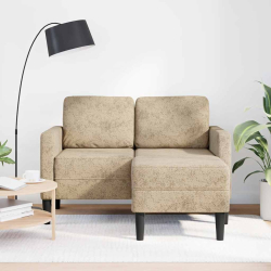 Sofa 2-osobowa z szezlongiem w kształcie litery L, jasnoszara