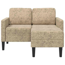 Sofa 2-osobowa z szezlongiem w kształcie litery L, jasnoszara