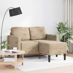 Sofa 2-osobowa z szezlongiem w kształcie litery L, jasnoszara