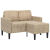 Sofa 2-osobowa z szezlongiem w kształcie litery L, jasnoszara