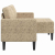 Sofa 2-osobowa z szezlongiem w kształcie litery L, jasnoszara