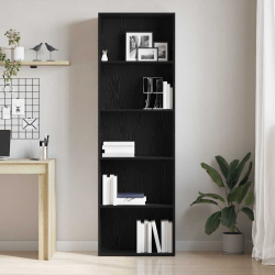 Regał biblioteczny Czarny Dąb 60x30x189 cm Drewno klejone