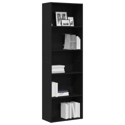 Regał biblioteczny Czarny Dąb 60x30x189 cm Drewno klejone