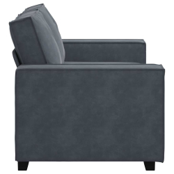 Sofa 2-osobowa, ciemnoszary, 120 cm, tapicerowana aksamitem