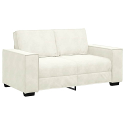 Sofa 2-osobowa, kremowy, 120 cm, tapicerowana aksamitem