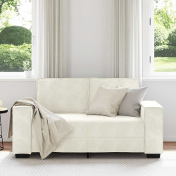 Sofa 2-osobowa, kremowy, 120 cm, tapicerowana aksamitem