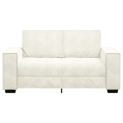 Sofa 2-osobowa, kremowy, 120 cm, tapicerowana aksamitem