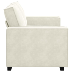 Sofa 2-osobowa, kremowy, 120 cm, tapicerowana aksamitem