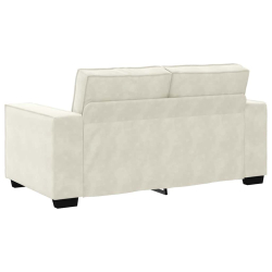 Sofa 2-osobowa, kremowy, 120 cm, tapicerowana aksamitem