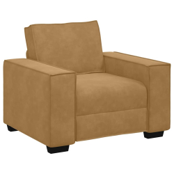 Sofa Fotel Brązowy 59 cm Aksamit