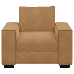 Sofa Fotel Brązowy 59 cm Aksamit