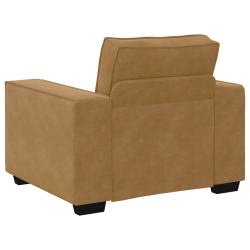 Sofa Fotel Brązowy 59 cm Aksamit