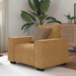 Sofa Fotel Brązowy 59 cm Aksamit