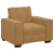 Sofa Fotel Brązowy 59 cm Aksamit